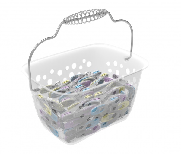 Basket & 48 Small Gentle Grip Pegs - * available FREE if purchased with qualifying products - see ROTARY WASHING LINES & RETRACTABLE WASHING LINES * limited time only!
